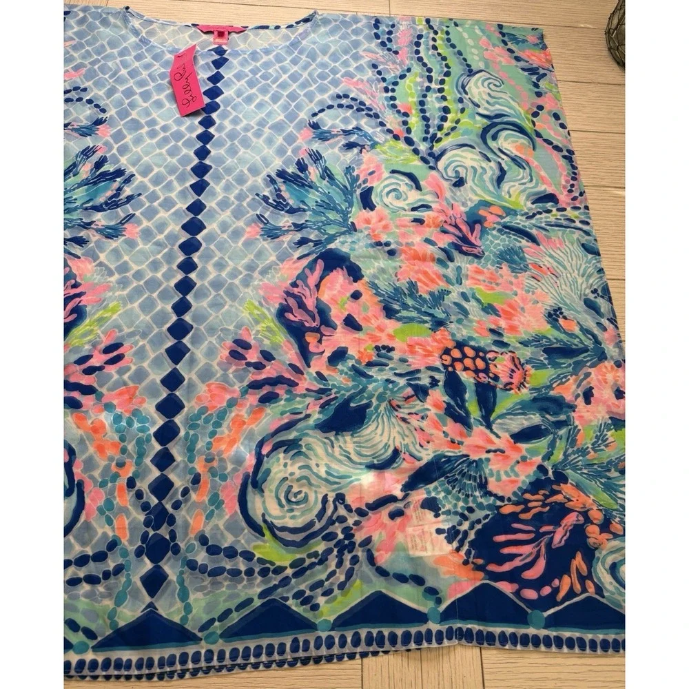 Lilly Pulitzer NWT Alvaro Caftan Swim‎ Cover-up Hidden Treasure MSRP $148 XXS/XS